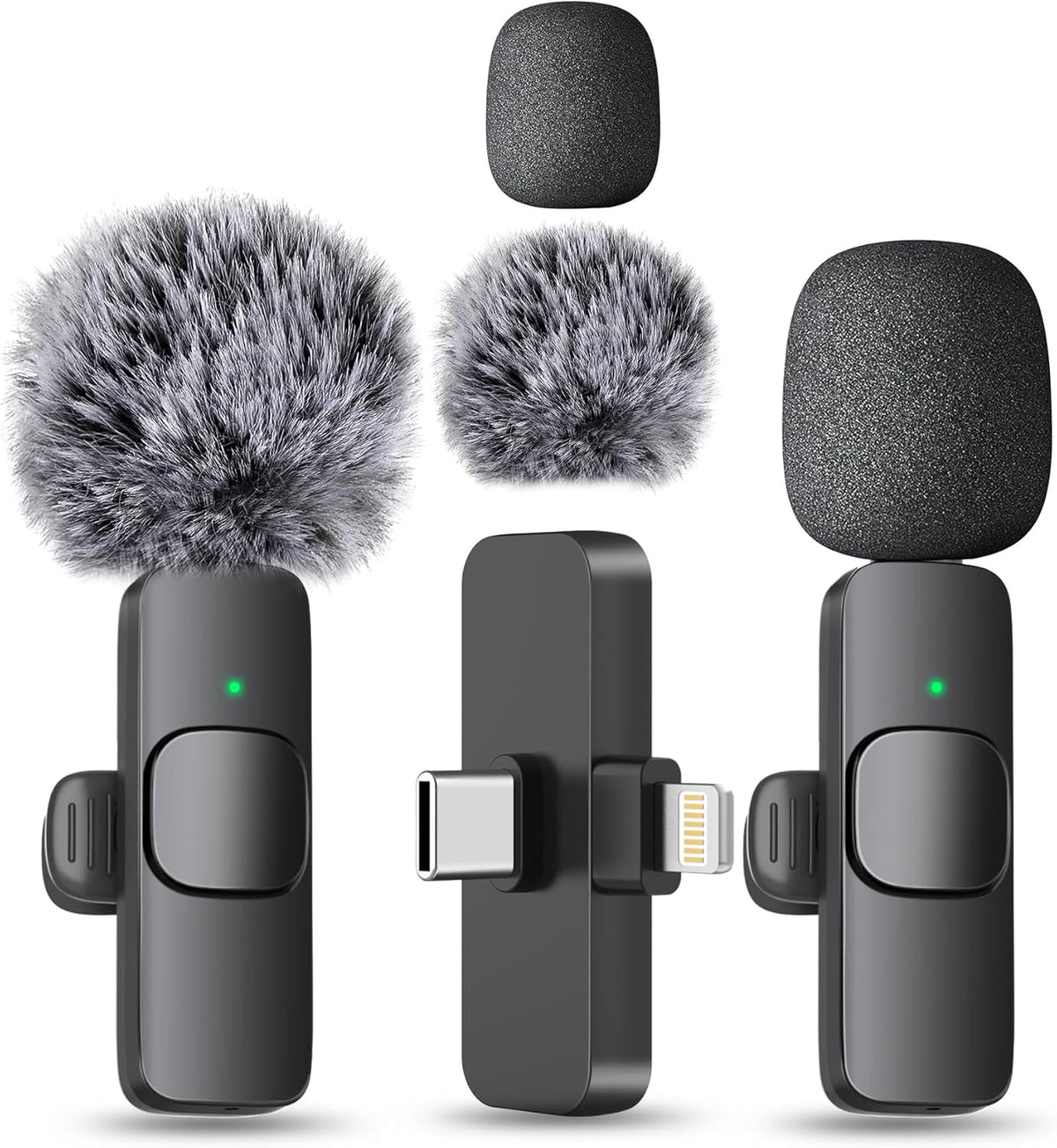 MAYBESTA Wireless Mini Microphone for iPhone, Android Phone - Lavalier Lapel Mic for Audio Video Recording - Clip on Content Creator Microphones for YouTube Tiktok Podcast Vlogging