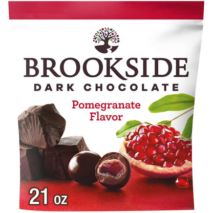 BROOKSIDE Dark Chocolate and Pomegranate Flavored Snacking Chocolate Bag, 21 oz