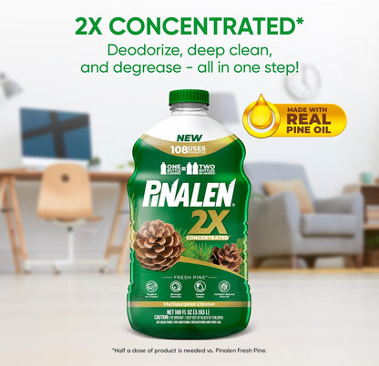 PINALEN 2X Max Aromas Concentrated Multipurpose Cleaner - Fresh Pine Scent - 108 fl oz - All Purpose Cleaner for Kitchen, Bathroom, Floors & Outdoors