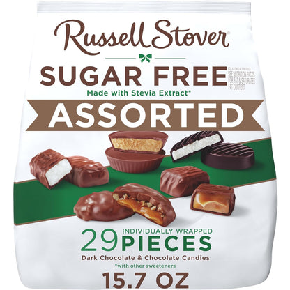 RUSSELL STOVER Sugar Free Assorted Chocolate Candy, 15.7 oz. bag