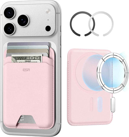 ESR for MagSafe Wallet, 5-Card Holder With RFID Blocking, MagSafe Sticker Included, Slim Magnetic Wallet for iPhone 17/16/15/14/13/12 Series and Selected Samsung Devices, Not for 13/12 Mini, Black