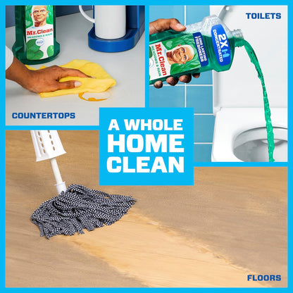 Mr. Clean All Purpose Cleaner, Floor Cleaner for Mopping Home, Bathroom, & Kitchen, Cleaning Liquid for Mop & Bucket, Cleaning Supplies, Multi-Surface Dilutable, Meadows & Rain, 41oz