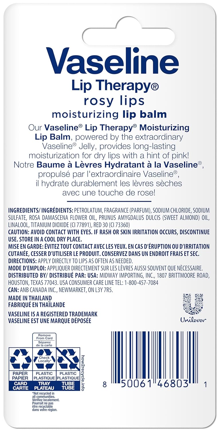 Vaseline Lip Therapy Rosy Lips Moisturizing Lip Balm - Twin Pack (2-Pack)