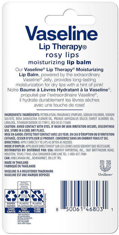 Vaseline Lip Therapy Rosy Lips Moisturizing Lip Balm - Twin Pack (2-Pack)