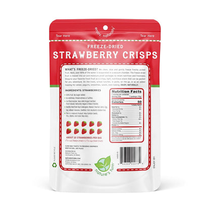 Nature’s Turn Freeze-Dried Strawberry Crisps – Healthy, Gluten-Free, Crispy & Delicious, Plant-Based Snack, Ideal for Cereal, Smoothies, School Lunches, & On-the-Go, Bags of 6 (0.53 oz Each)