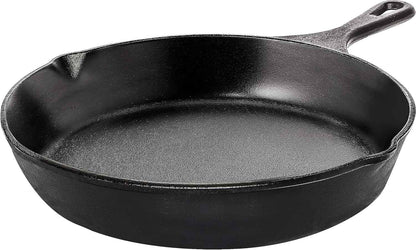 Utopia Kitchen Cast Iron Skillets 12 Inch, Chef's Pan, Pre-Seasoned Frying Pan, Stovetop, Oven, Campfire and Grill Large Skillet, Even Heat Distribution Multipurpose Cast Iron Pan - Black