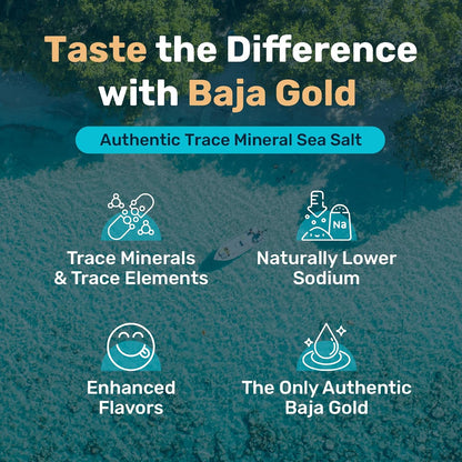 Baja Gold Mineral Sea Salt - Recommended by Gary Brecka - Organic Natural Grain Salt for Cooking & Baking | Authentic Baja Salt | Ideal for All Culinary Creations | 1 lb. Resealable Bag, 300+ Servings
