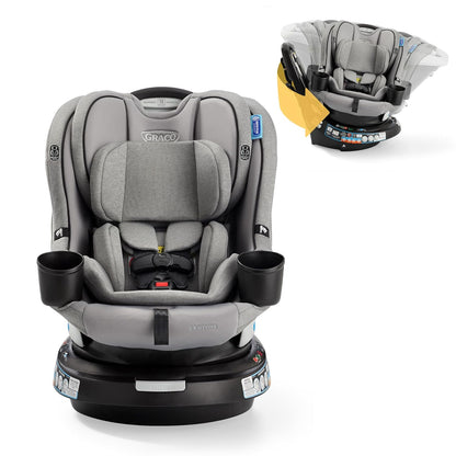 Graco EasyTurn 360 2-in-1 Convertible Car Seat, 360 Degree Rotating Infant to Toddler Rotating Car Seat, 2 Modes Forward and Rear Facing, Slim Design, Solae