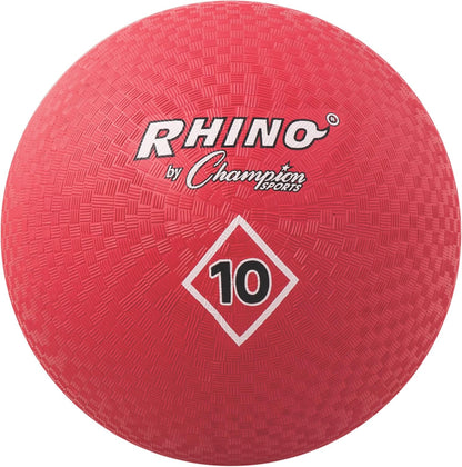 Champion Sports Playground Ball – High-Bounce 2-Ply Construction, Durable Red Ball for Throwing, Catching & Kicking - Multiple Sizes (5", 6", 7", 10", 13", 16")