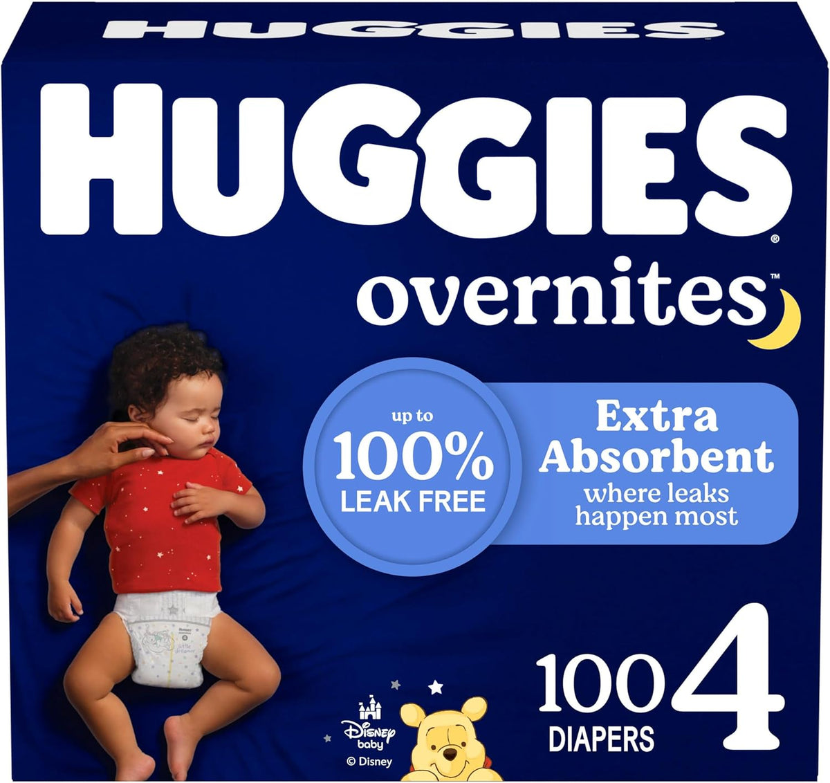 Huggies Overnites Size 5 Overnight Diapers, 50 Ct, 27+ lbs, Disney Designs
