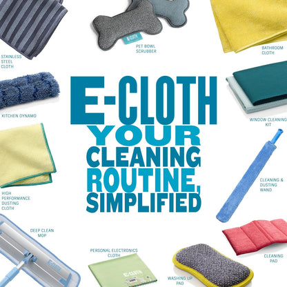 E-Cloth Microfiber Window Cleaning Cloth Kit - Glass Cleaning Cloth for Windows, Mirrors, Cars, Lenses, Eyeglasses, & More, Streak Free Clean, Machine Washable Reusable Towel - Alaskan Blue