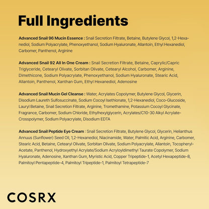 cosrx all about snail mucin korean skincare travel essentials set mini gift moisturizing kit