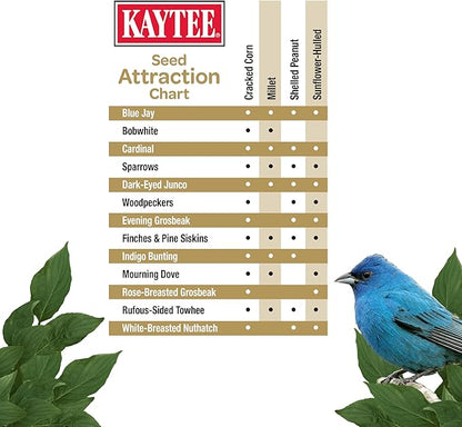 Kaytee Wild Bird (No Mess or Waste Free) Food Seed Blend For Blue Jays, Woodpeckers, Juncos, Cardinals, Grosbeaks, Sparrows, and Finches, 10 Pound, (Packaging May Vary)