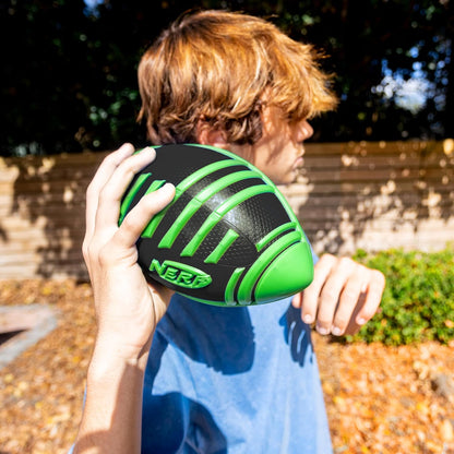 Nerf Weather Blitz Foam Football for All-Weather Play - Easy-to-Hold Grips – Great for Indoor and Outdoor Games - Green