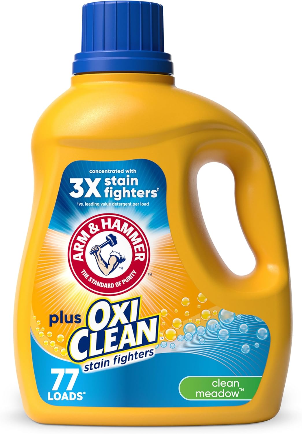 ARM & HAMMER Plus OxiClean Clean Meadow, 77 Loads Liquid Laundry Detergent, 100.5 fl oz