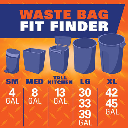 Hefty Strong Large Trash Bags, Black, 30 Gallon, 74 Count