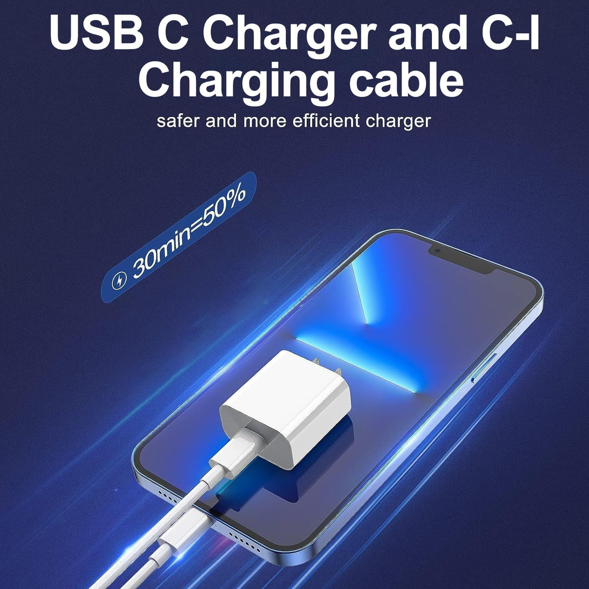 iPhone Charger Fast Charging 2 Pack Type C Wall Charger Block with 2 Pack [6FT&10FT] Long USB C to Lightning Cable for iPhone 14/13/12/12 Pro Max/11/Xs Max/XR/X,AirPods Pro
