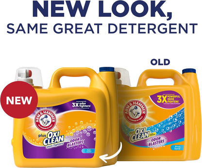 ARM & HAMMER Plus OxiClean Odor Blasters Fresh Burst, 128 Loads Liquid Laundry Detergent, 166.5 Fl oz