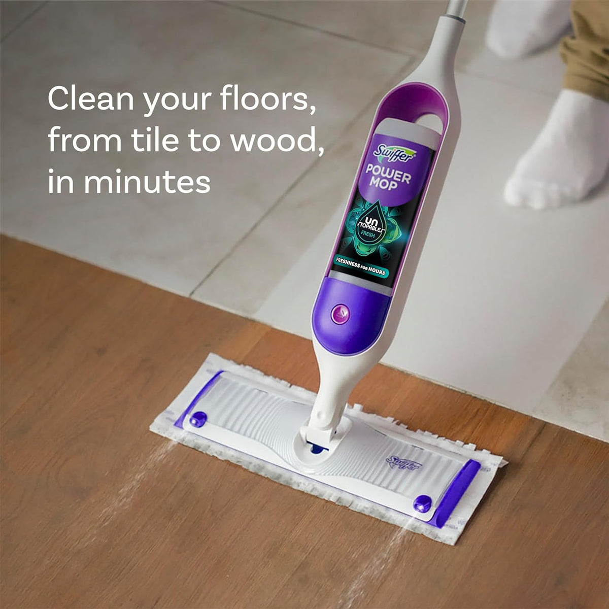 Swiffer PowerMop Floor Cleaning Solution with Unstopables Fresh Scent, PowerMop Refills, Floor Cleaner for Mopping, 25.3 fl oz, 2 Pack - Rayz Mart