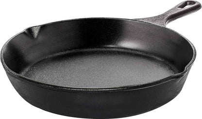 Utopia Kitchen Cast Iron Skillets 12 Inch, Chef's Pan, Pre-Seasoned Frying Pan, Stovetop, Oven, Campfire and Grill Large Skillet, Even Heat Distribution Multipurpose Cast Iron Pan - Black