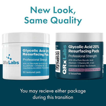 glycolic acid 20% resurfacing pads for face and body with vitamins b5 c e green tea calendula allantoin peel pads