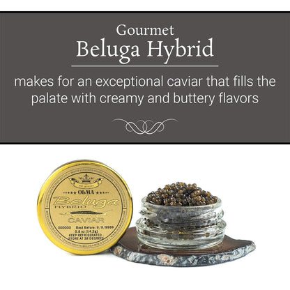 OVERNIGHT SHIPPING - OLMA Beluga Hybrid Black Caviar - Rated Top Caviar in the World - 0.5 oz / 14 g