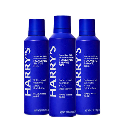 Harry's Foaming Shave Gel for Men with Aloe - (3 Pack) 6.7oz - Soothes and Cushions Skin for Shaving - Safe For Sensitive Skin