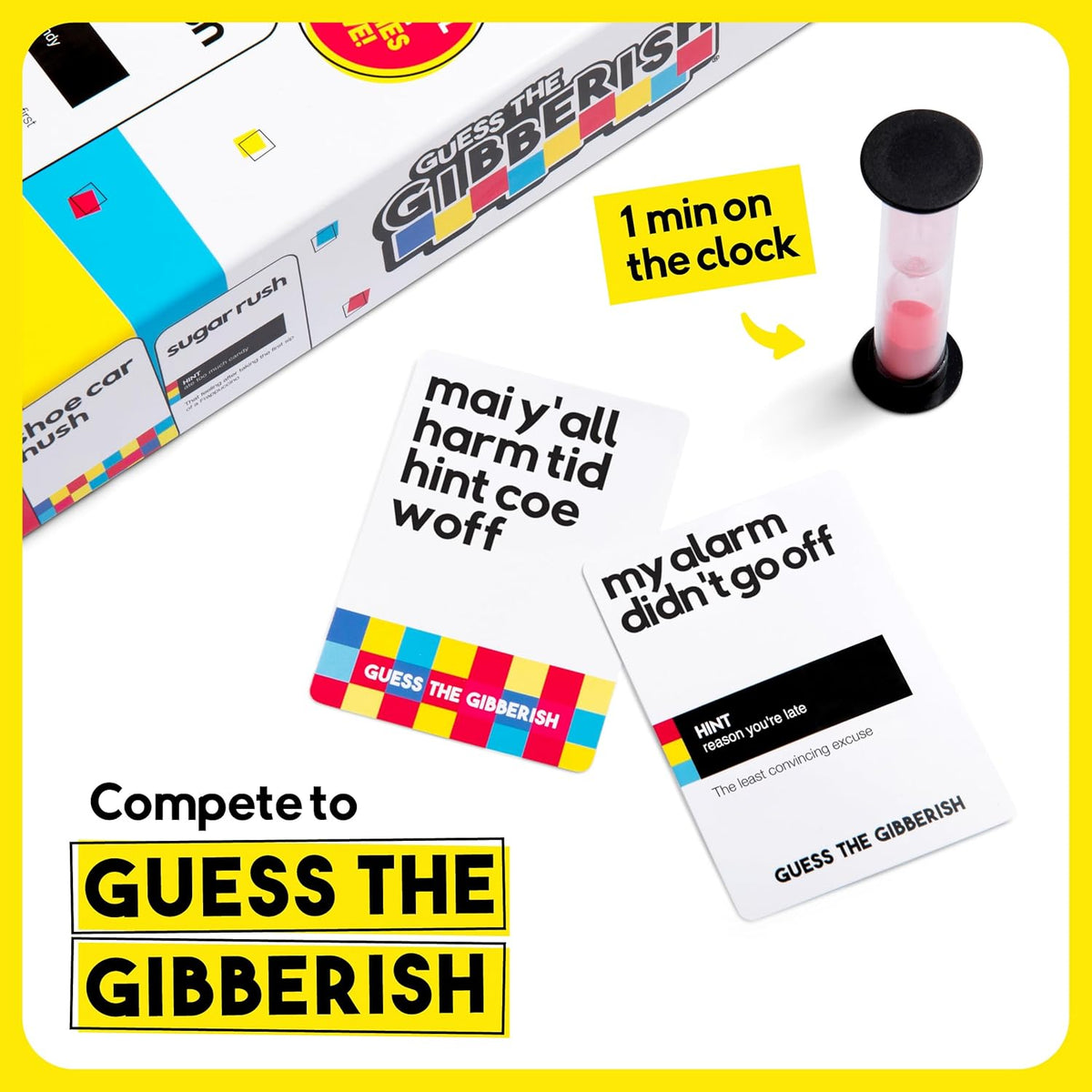 Guess The Gibberish Card Game for Families by Relatable, From The Creators of Incohereant, Fun Kids Games for Kids 12+ Includes 400 Cards & Sand Timer, Perfect Stocking Stuffers, & Christmas Games