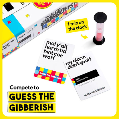 Guess The Gibberish Card Game for Families by Relatable, From The Creators of Incohereant, Fun Kids Games for Kids 12+ Includes 400 Cards & Sand Timer, Perfect Stocking Stuffers, & Christmas Games