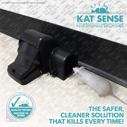 Kat Sense Covered Rat & Chipmunk Traps, Prevents Accidental Triggering with Tunneled Design, Quick Humane Kill, Indoor 'N Outdoor Mouse Snap Traps
