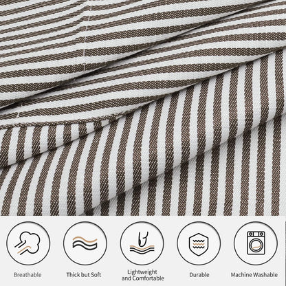 NLUS 2 Pack Kitchen Cooking Aprons, Adjustable Bib Soft Chef Apron with 2 Pockets for Men Women(Black/Brown Stripes)