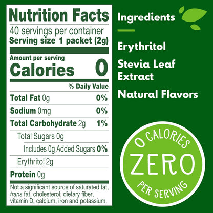 truvia calorie-free stevia leaf packets, 240 count, 16.9 oz carton