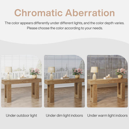 Tribesigns 63-Inch Long Console Table, Wooden Rectangular Sofa Table Behind The Couch, Farmhouse Entryway Table for Entrance, Hallway, Living Room (Natural)