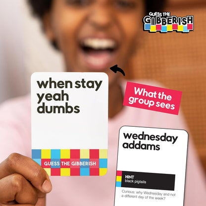 Guess The Gibberish Card Game for Families by Relatable, From The Creators of Incohereant, Fun Kids Games for Kids 12+ Includes 400 Cards & Sand Timer, Perfect Stocking Stuffers, & Christmas Games