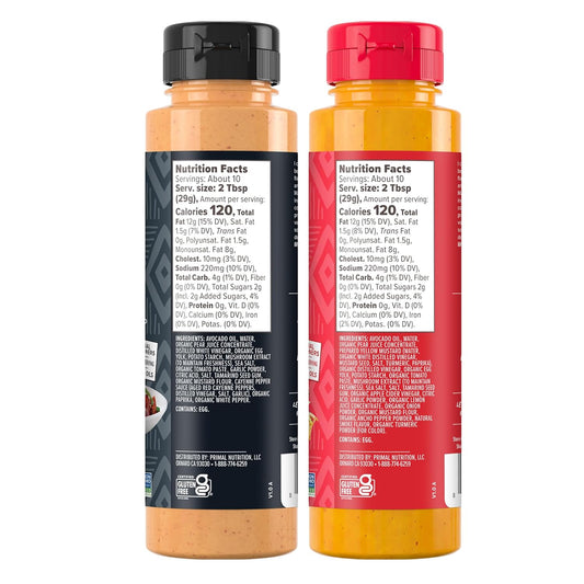Primal Kitchen 2 Pack dipping sauces with yum yum and chicken dippin' flavors made with avocado oil