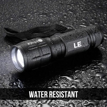 Lighting EVER LED Flashlights High Lumens, Small Flashlight, Waterproof, Adjustable Focus Flash Light for Outdoor, Emergency, AAA Batteries Included, Tactical & Camping Accessories