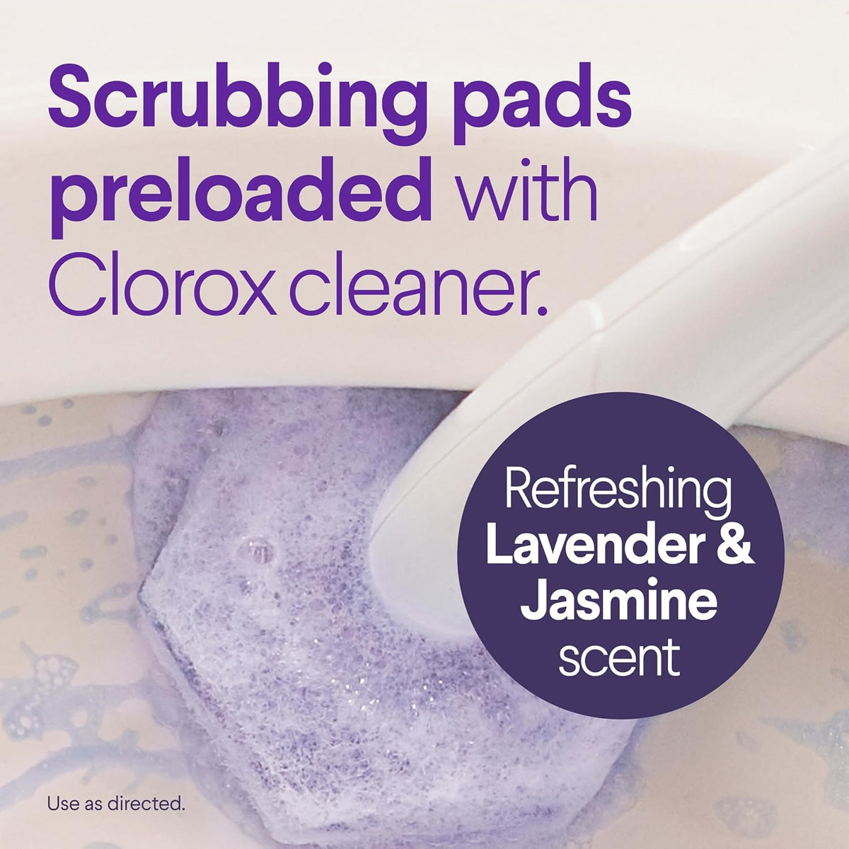 CLOROX Scentiva ToiletWand Toilet Cleaner Refills, Toilet brush, Lavender and Jasmine, 10 Count