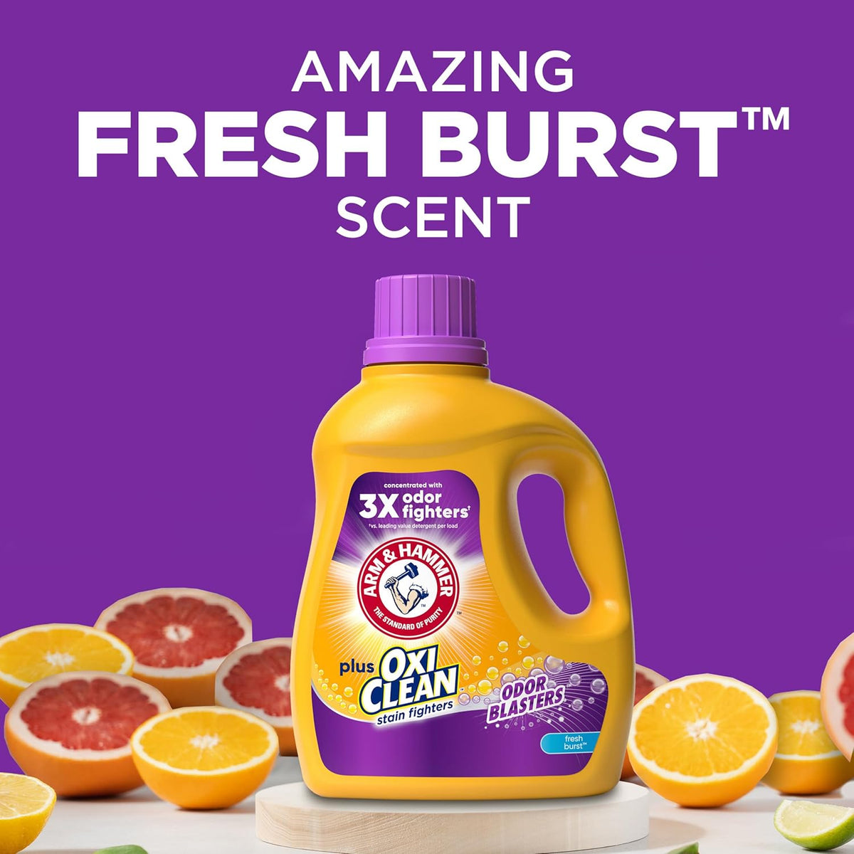 ARM & HAMMER Plus OxiClean Odor Blasters Fresh Burst, 128 Loads Liquid Laundry Detergent, 166.5 Fl oz