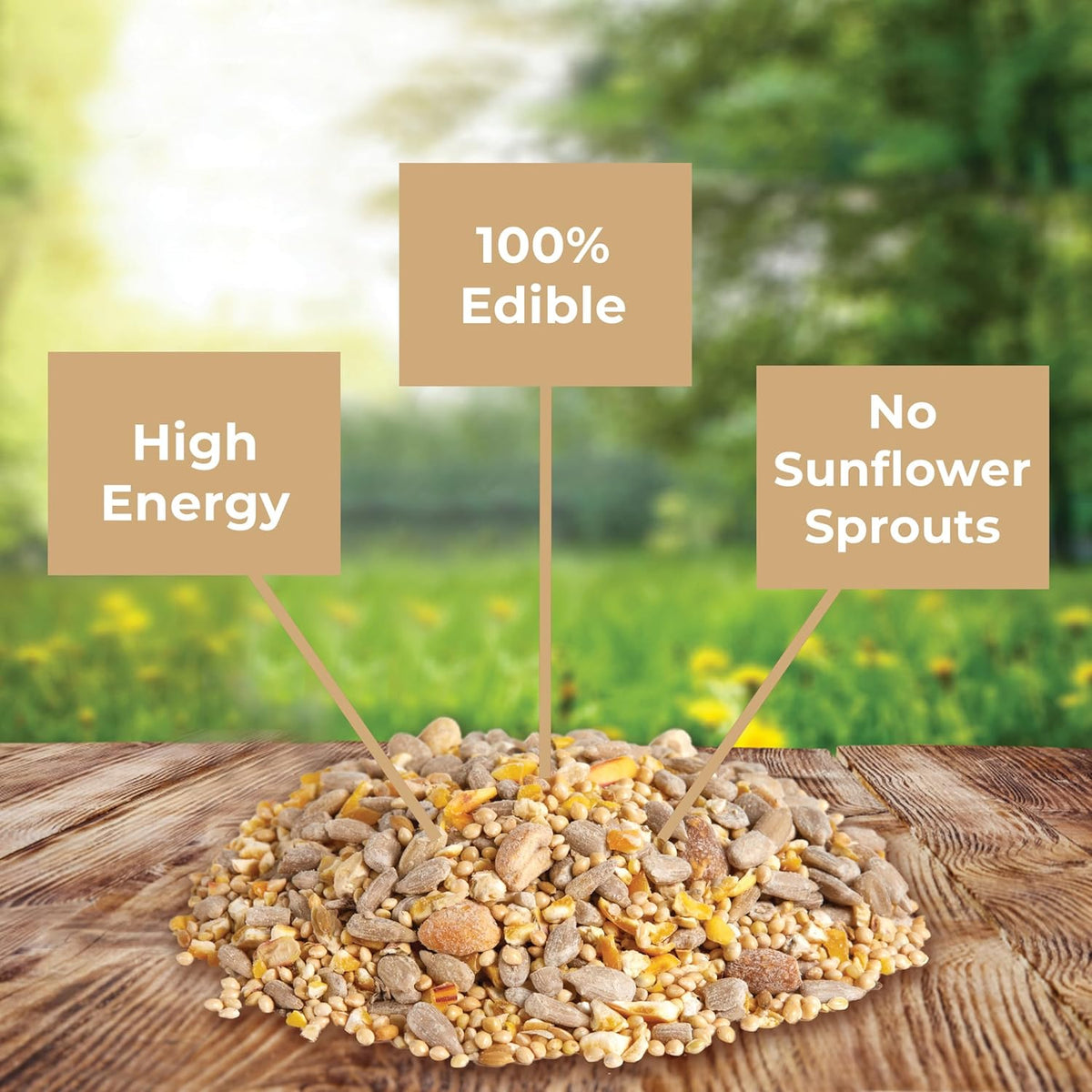 Kaytee Wild Bird (No Mess or Waste Free) Food Seed Blend For Blue Jays, Woodpeckers, Juncos, Cardinals, Grosbeaks, Sparrows, and Finches, 10 Pound, (Packaging May Vary)