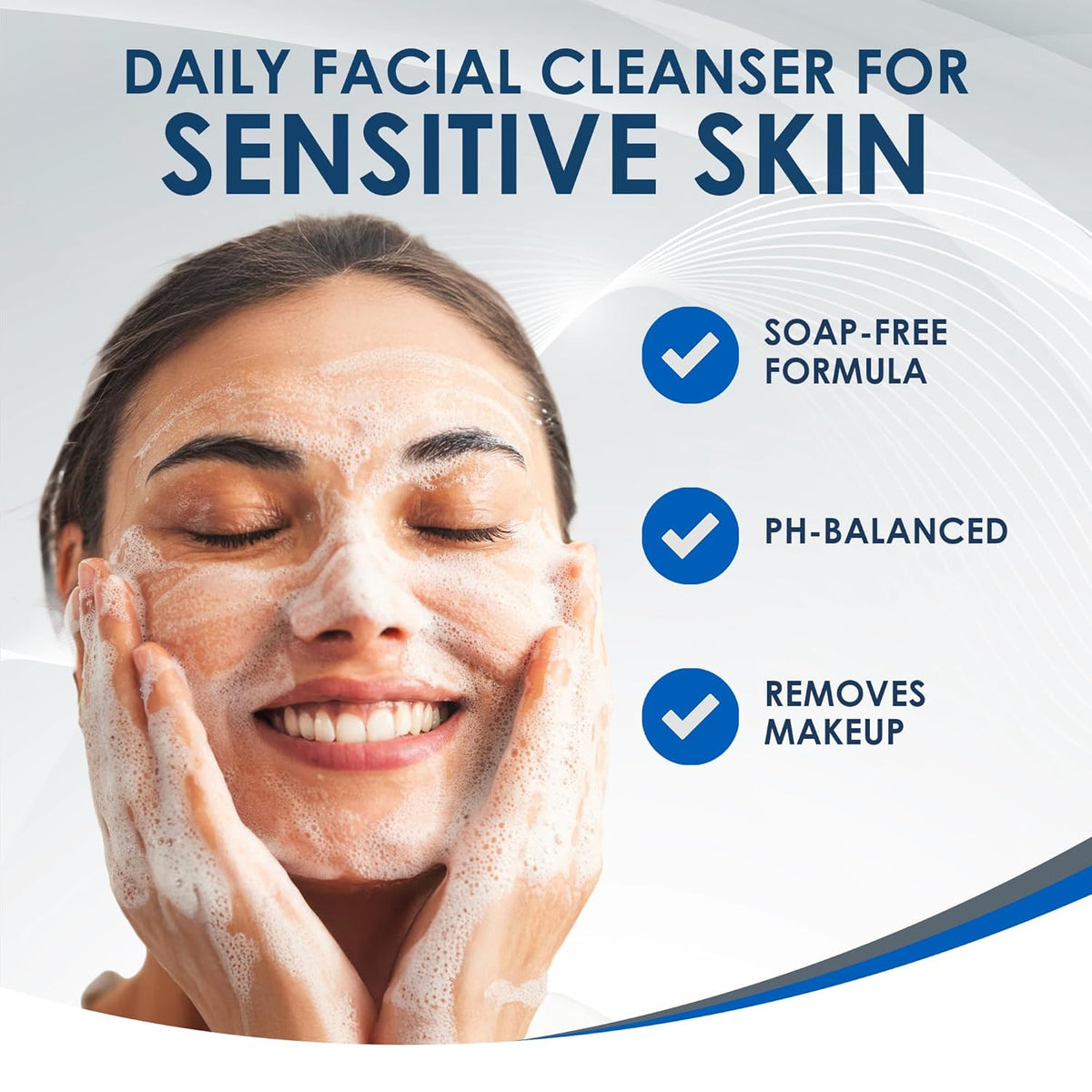 Vanicream Gentle Facial Cleanser with Pump Dispenser - 8 fl oz - Formulated Without Common Irritants for Those with Sensitive Skin