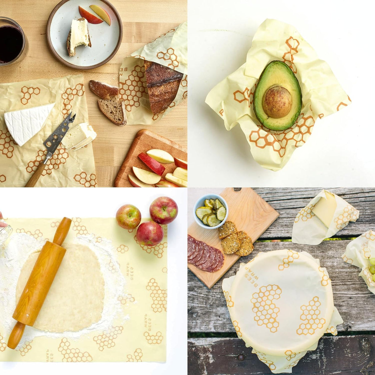 Bee's Wrap Beeswax Wraps for Food - Cut to Size 14x52" Wax Paper Roll - Made in USA Reusable Waxed Paper & Bowl Covers - Organic & Eco-Friendly Alternative to Aluminum Foil & Plastic Wrap, Honeycomb