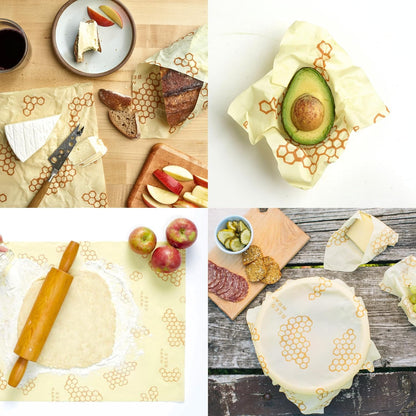 Bee's Wrap Beeswax Wraps for Food - Cut to Size 14x52" Wax Paper Roll - Made in USA Reusable Waxed Paper & Bowl Covers - Organic & Eco-Friendly Alternative to Aluminum Foil & Plastic Wrap, Honeycomb