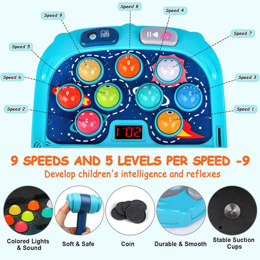 Whack Game Mole for Toddlers, Toys for 3-12 Year Old Boys and Girls, Pounding Game for Kids,Gifts for 3 4 5 6+ Year Old Boys, Interactive Educational Toy with Sound and Light,PK Mode with 2 Hammers