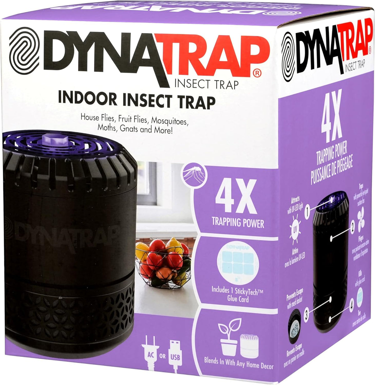 DynaTrap DT152 Indoor Insect Trap and Killer – Catches and Kills Gnats, Flies, Moths & Other Flying Insects