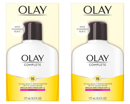 olay face moisturizer with spf 15 daily lotion for normal skin 2 pack 6 oz
