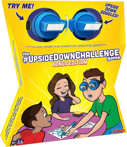 Vango The UpsideDownChallenge Game for Family & Kids - Fun Challenges with Upside Down Goggles - Hilarious for Game Night & Parties - 2-6 Players, Ages 8+ (Bonus Edition)