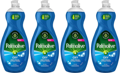 Palmolive Ultra Dishwashing Liquid Dish Soap, Oxy Power Degreaser - 32.5 Fl Oz (Pack of 4)