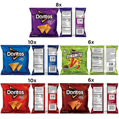 Doritos Flavored Tortilla Chips Variety Pack, 40 bags, assorted flavors, party snack