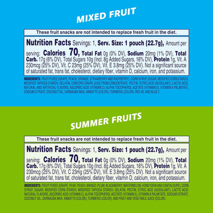 Welch's Mixed Fruit & Summer Fruits Fruit Snacks, 0.8 oz, Gluten-Free, 25% Daily Vitamins C, A & E, 60-Pack