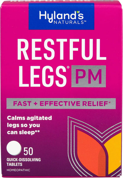 Hyland's Restful Legs PM, Nighttime Formula, Calms Agitated Legs so You Can Sleep, 50 Quick Dissolving Tablets